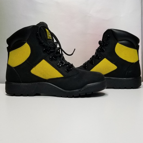TIMBERLAND  6" Field Boots Women's 8 (EU39) Black, Yellow  NEW - Picture 3 of 10